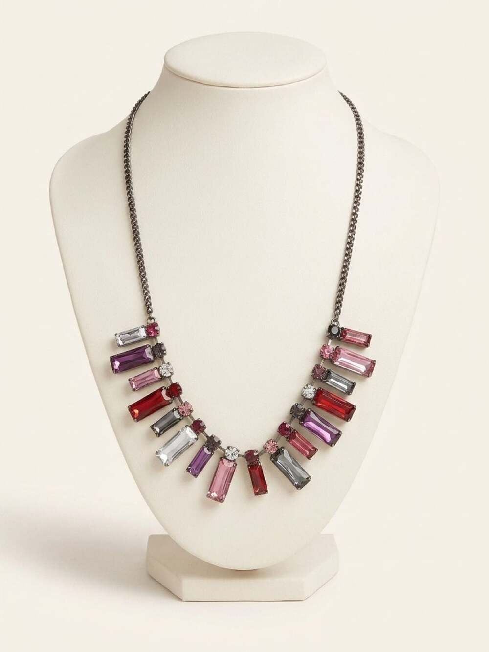 Paparazzi Metro Muse Pink and Purple Crystal Statement Necklace
